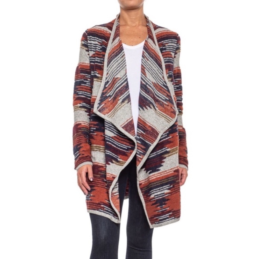 Lucky Brand Aztec Open Drape Sweater Cardigan XS